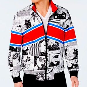 BNWOT INC Cartoon Printed Zip Up Jacket